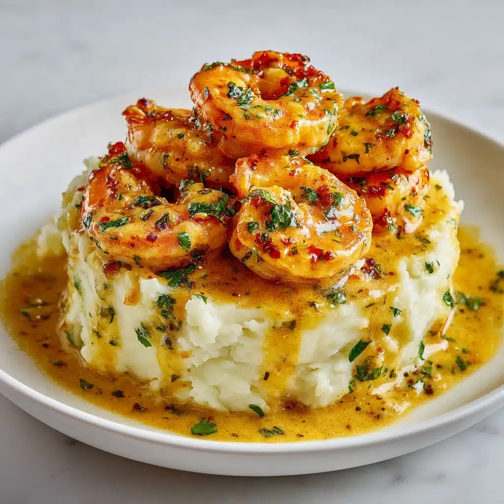 Creamy Garlic Shrimp Over Mashed Potatoes – A Luxurious Comfort Food Classic