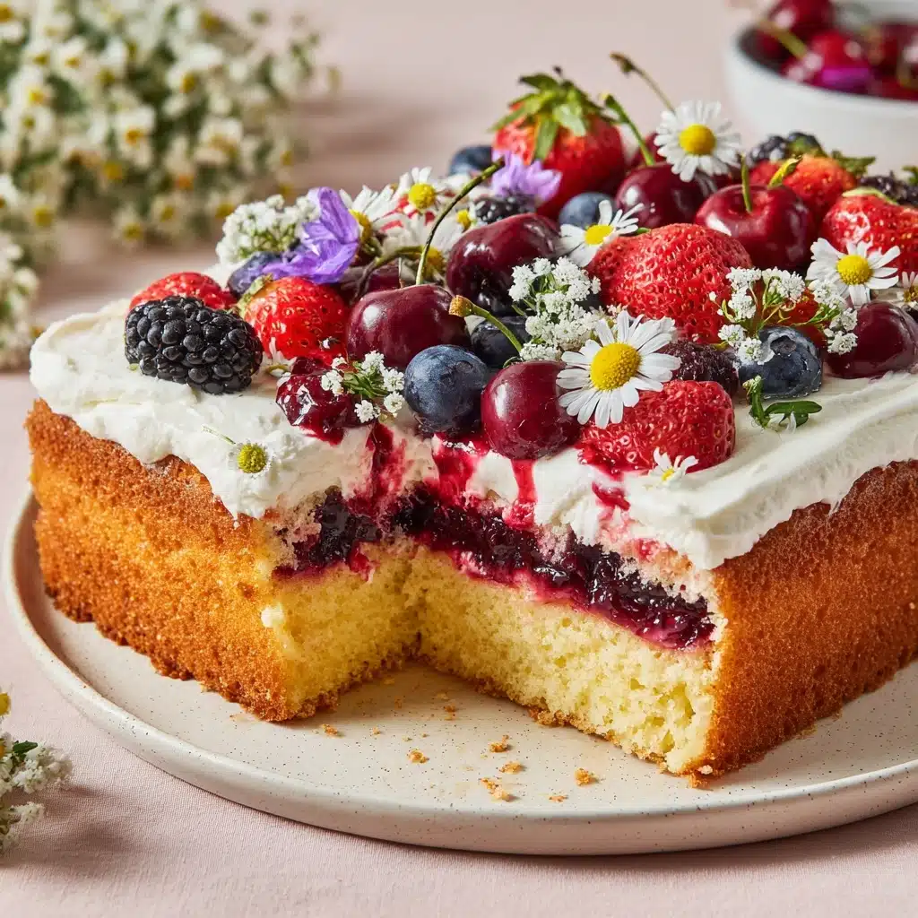 Roasted Berry Poke Cake Recipe - Recipe Image