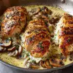 Garlic Butter Mushroom Stuffed Chicken Recipe
