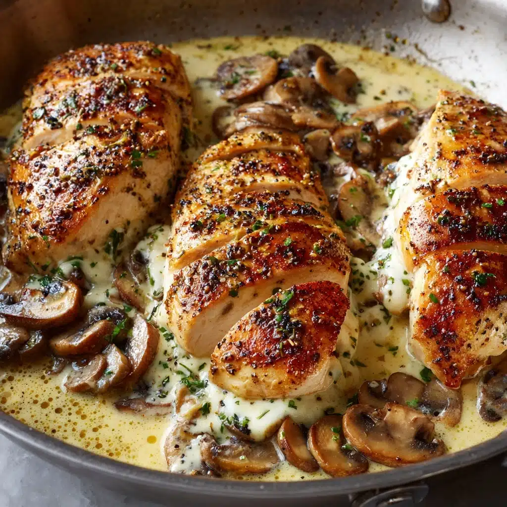 Garlic Butter Mushroom Stuffed Chicken Recipe