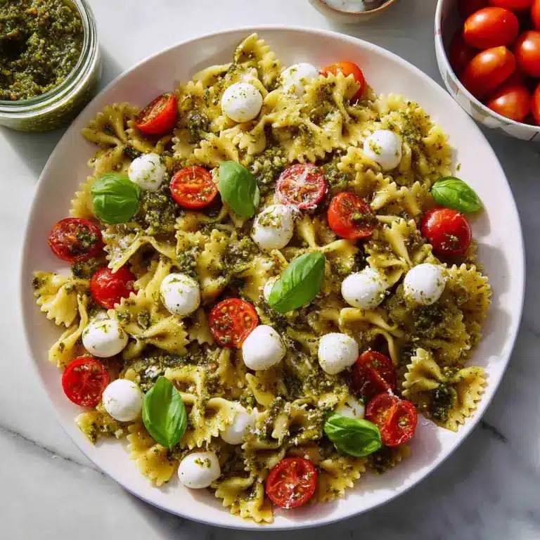 Light Pesto Caprese Pasta Salad Recipe