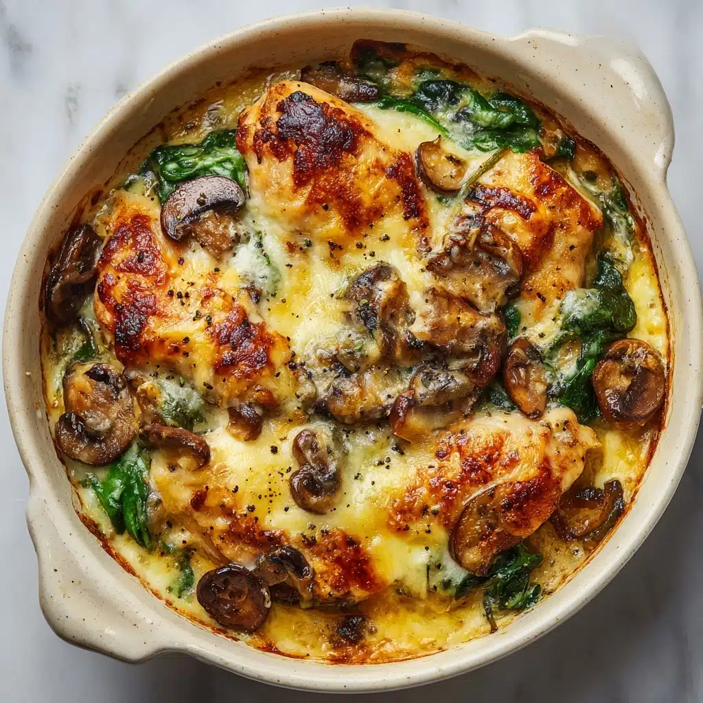 Chicken, Spinach, and Mushroom Low-Carb Oven Dish Recipe - Recipe Image
