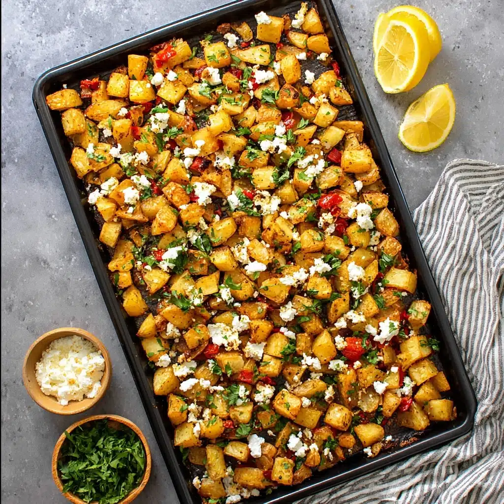 Greek Roasted Potatoes With Peppers & Feta Recipe