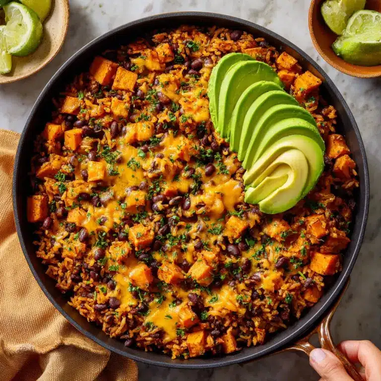 Southwest Sweet Potato, Black Bean and Rice Skillet Recipe
