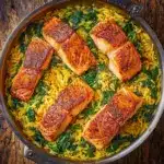 One Skillet Salmon with Lemon Orzo Recipe