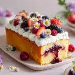 Roasted Berry Poke Cake Recipe