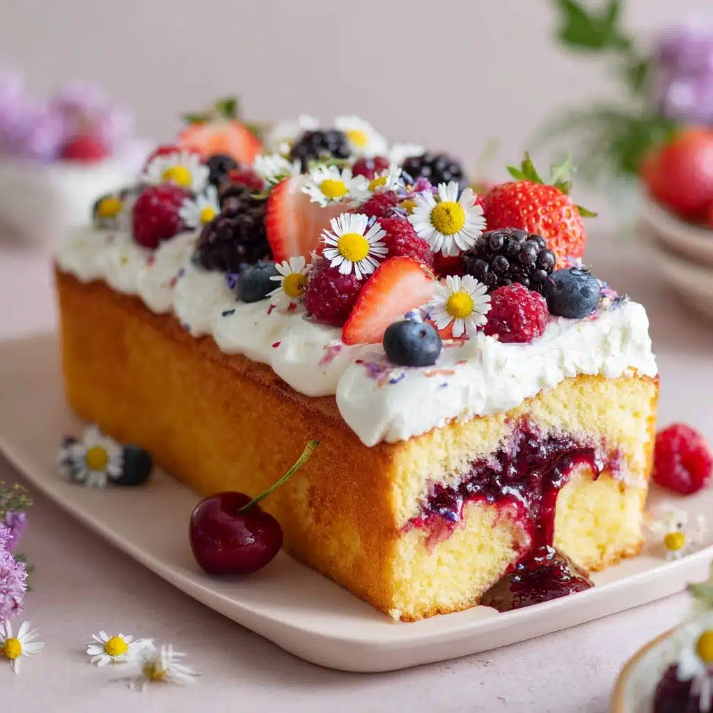 Roasted Berry Poke Cake Recipe