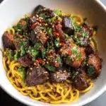 Sweet and Spicy Garlic Steak Pasta Recipe