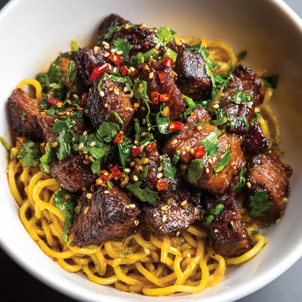 Sweet and Spicy Garlic Steak Pasta Recipe - Recipe Image