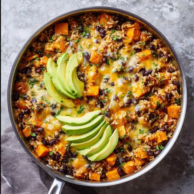 Southwest Sweet Potato, Black Bean and Rice Skillet Recipe