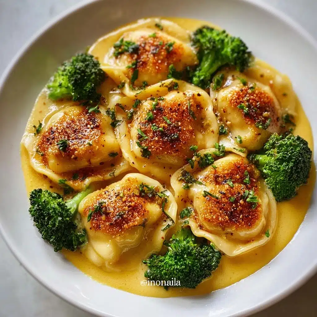 Creamy Garlic Parmesan Tortellini with Chicken and Broccoli Recipe