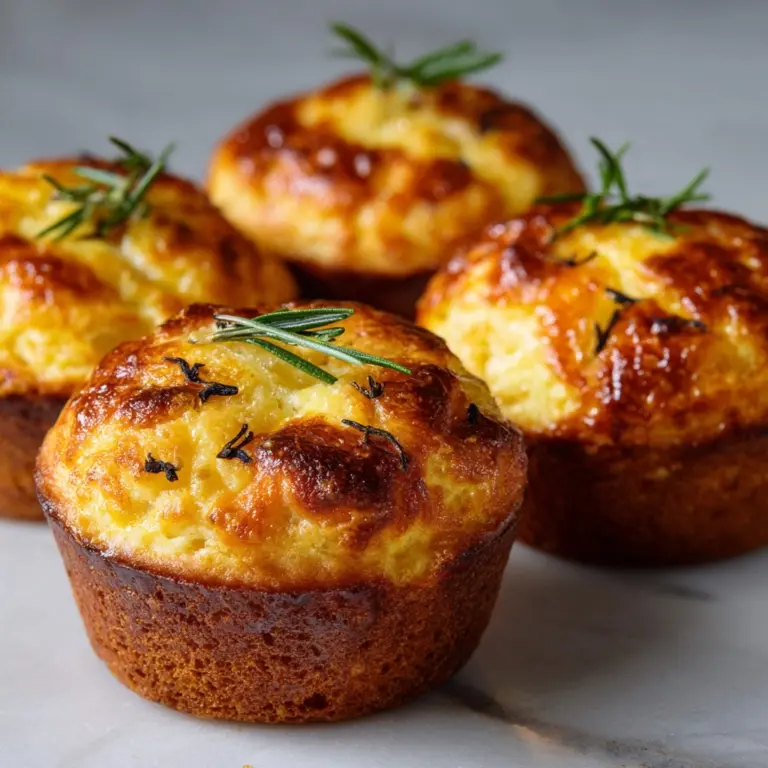 Golden crust garlic rosemary focaccia muffins Recipe