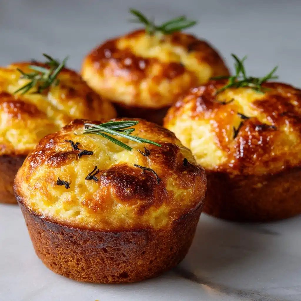 Golden crust garlic rosemary focaccia muffins Recipe