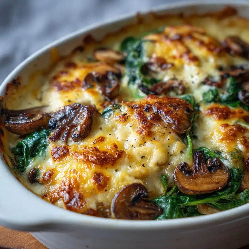 Chicken, Spinach, and Mushroom Low-Carb Oven Dish Recipe
