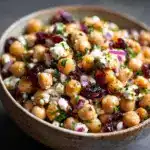 Feta & Cranberry Chickpeas with Lemon Vinaigrette Recipe