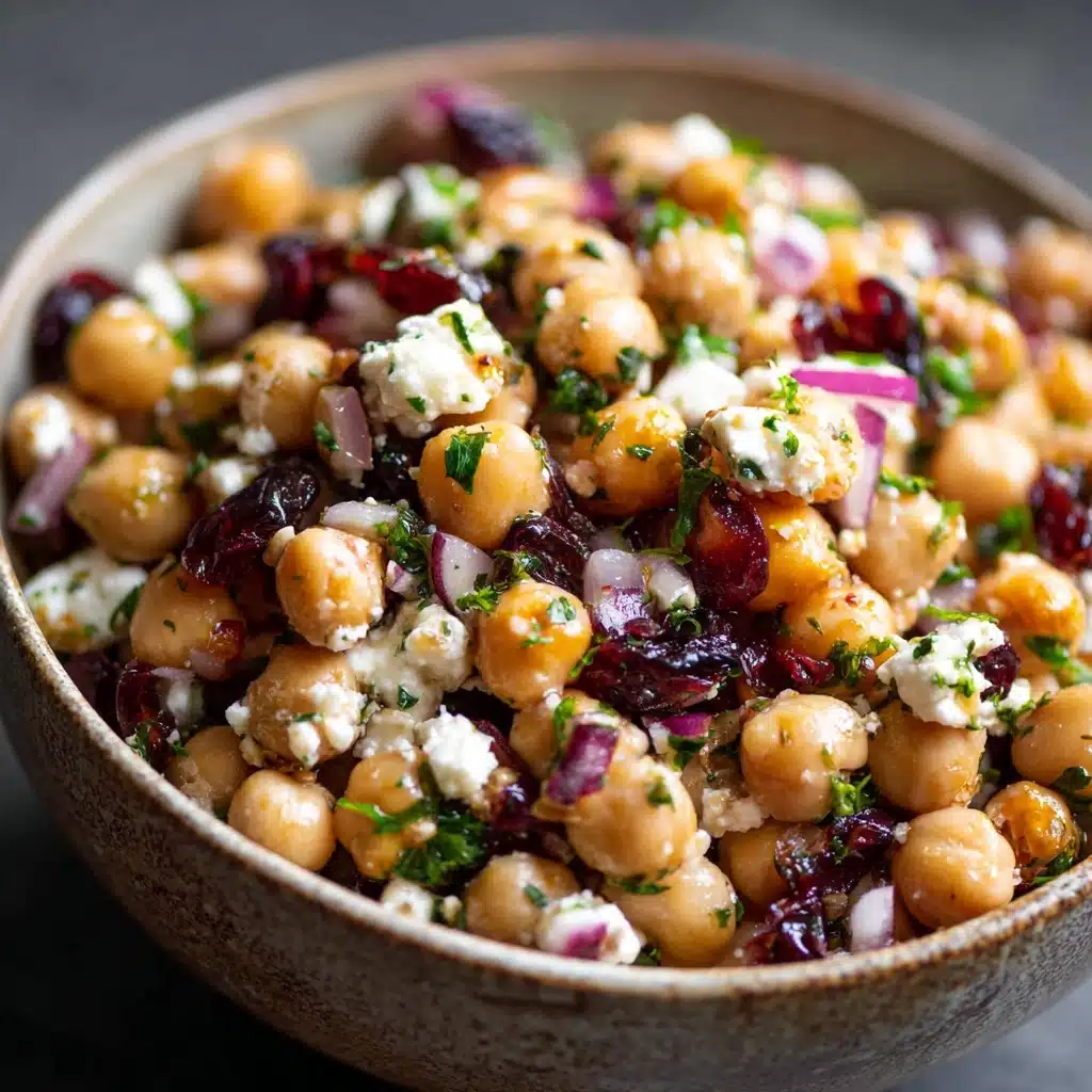 Feta & Cranberry Chickpeas with Lemon Vinaigrette Recipe