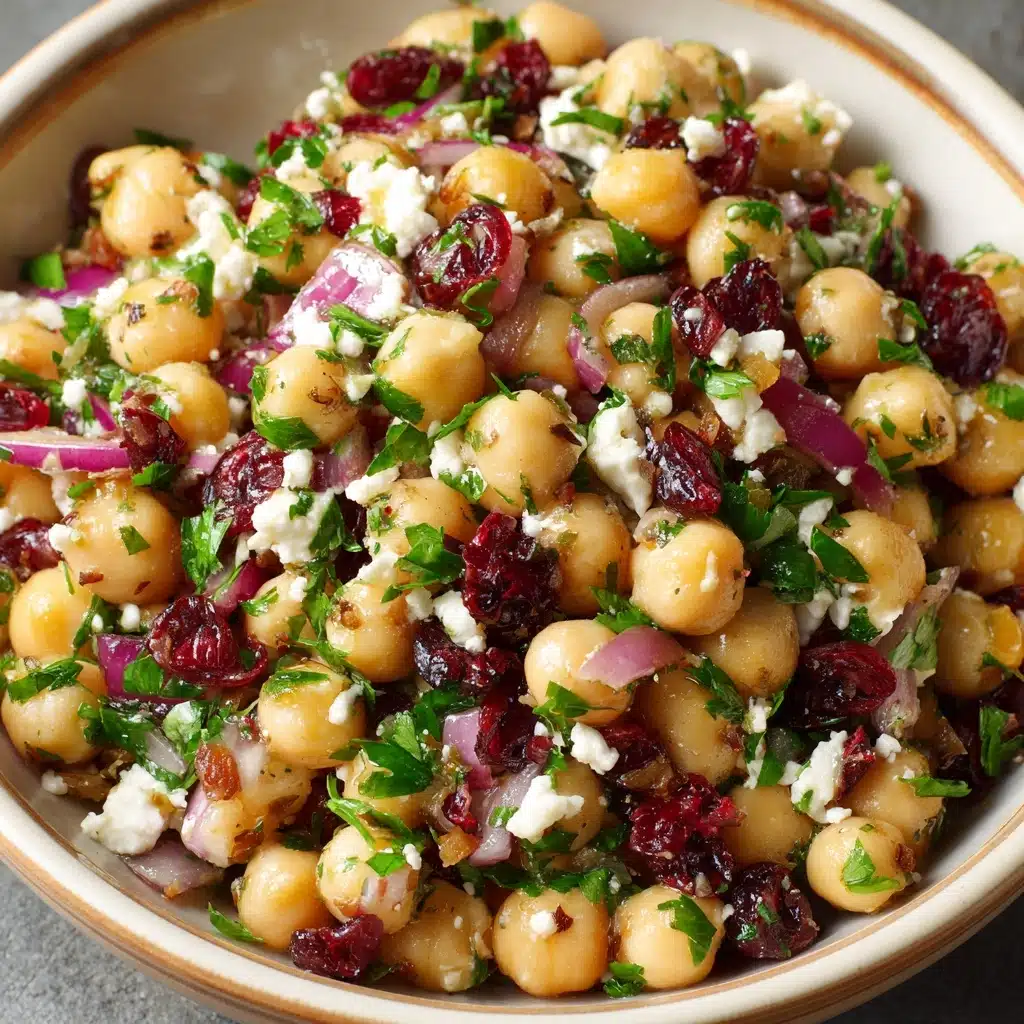 Feta & Cranberry Chickpeas with Lemon Vinaigrette Recipe - Recipe Image