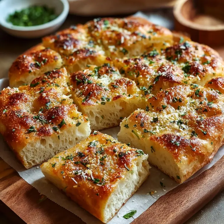 Garlic Parmesan Focaccia Bread – A Savory Homemade Favorite Recipe