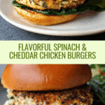 White Cheddar Spinach Chicken Burgers Recipe