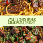 Sweet and Spicy Garlic Steak Pasta Recipe