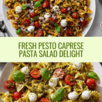 Light Pesto Caprese Pasta Salad Recipe