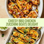 Cheesy BBQ Chicken Stuffed Zucchini Boats Recipe